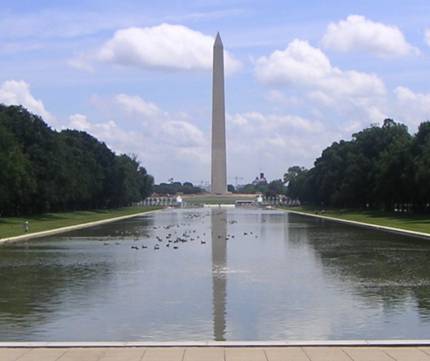 Reflecting Pool reflects the obelisk in the water